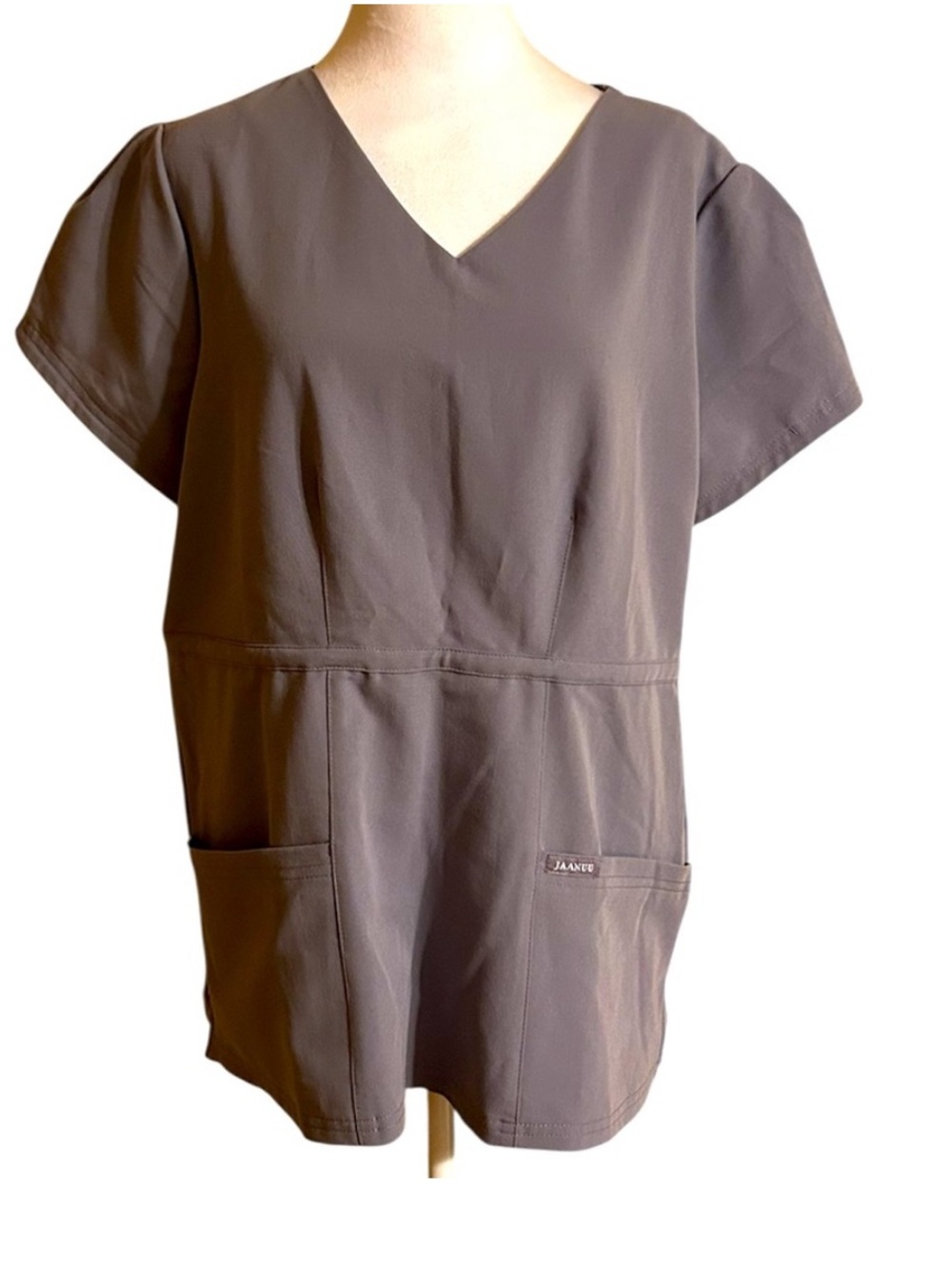 Jaanuu Charcoal Moisture Wicking Wrinkle Free Scrub Top